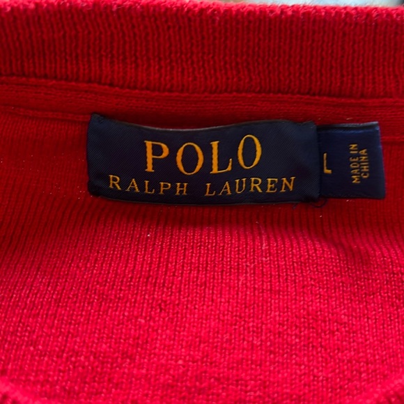 Men’s size large red polo sweater - Picture 2 of 5